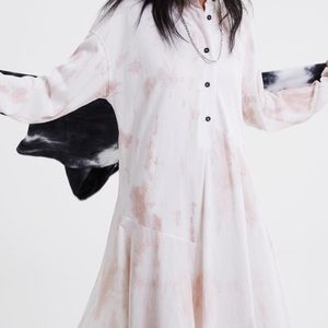 Zara Pink Rose Tie Dye Tie-Dye Dress Small